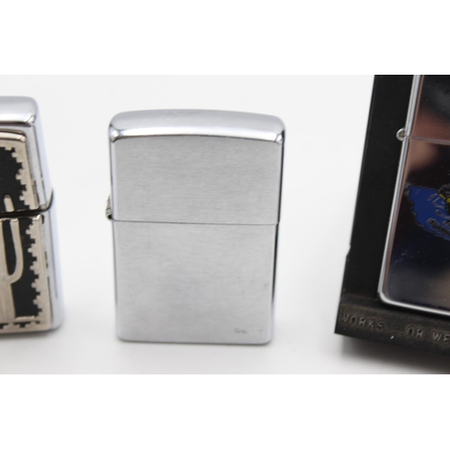 88 - Three assorted Zippo cigarette lighters