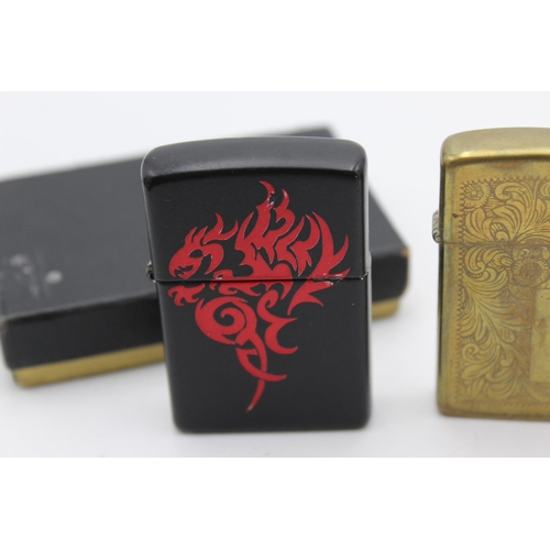 95 - Three assorted Zippo cigarette lighters