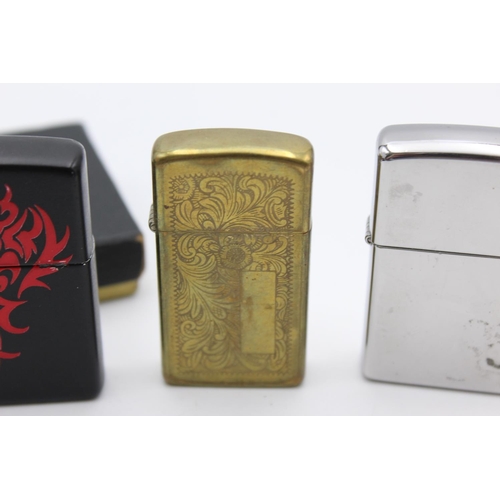 95 - Three assorted Zippo cigarette lighters