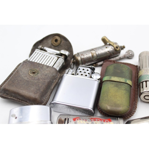 104 - Nine assorted vintage lighters to include Imco, Orlik Sport etc.