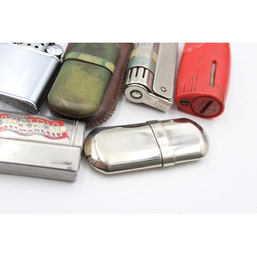 104 - Nine assorted vintage lighters to include Imco, Orlik Sport etc.