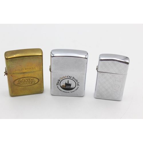 108 - Three assorted Zippo cigarette lighters