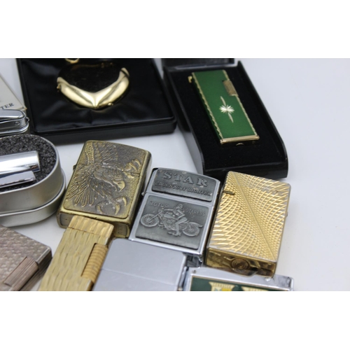 110 - A collection of assorted vintage branded cigarette lighters to include Hadson, Clipper etc.