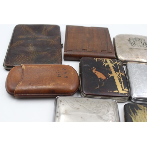 113 - Ten antique cigarette and cigar cases