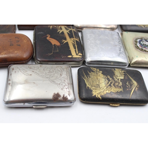 113 - Ten antique cigarette and cigar cases