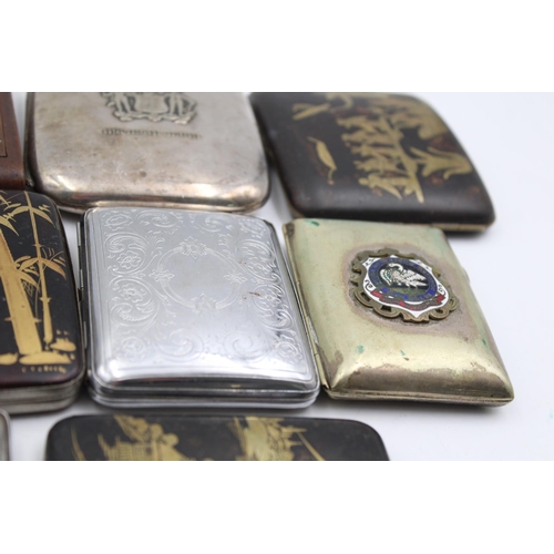 113 - Ten antique cigarette and cigar cases