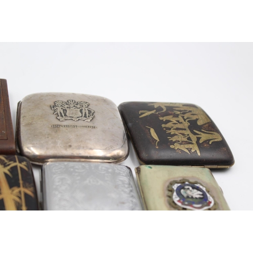 113 - Ten antique cigarette and cigar cases