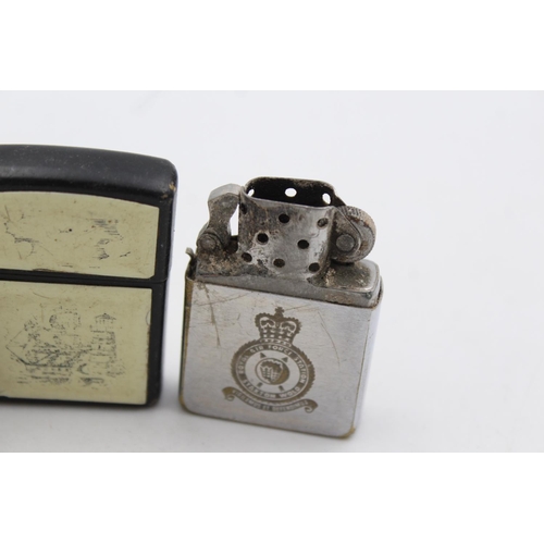 114 - Three assorted Zippo cigarette lighters