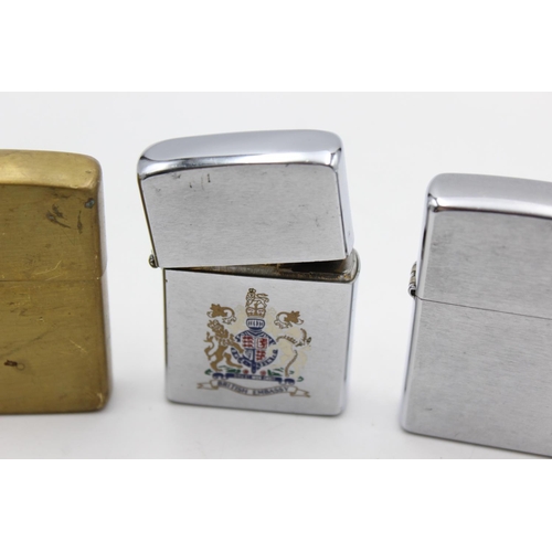 116 - Three assorted Zippo cigarette lighters