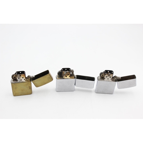 116 - Three assorted Zippo cigarette lighters