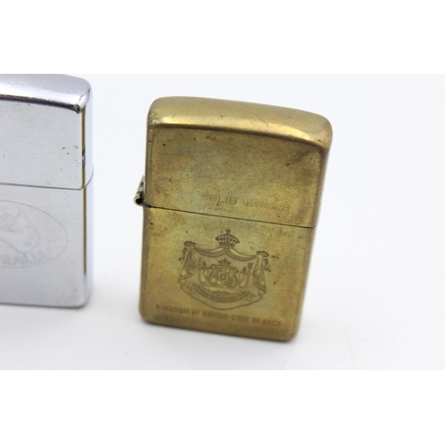 120 - Three assorted Zippo cigarette lighters