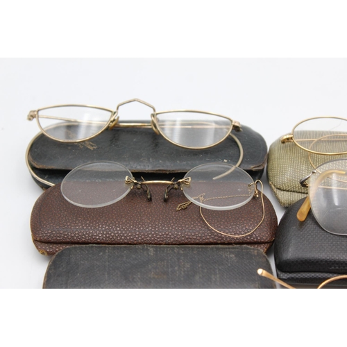 127 - Eight pairs of antique and vintage spectacles and sunglasses