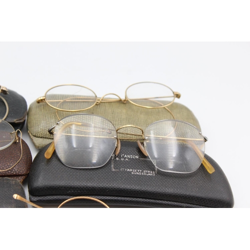 127 - Eight pairs of antique and vintage spectacles and sunglasses