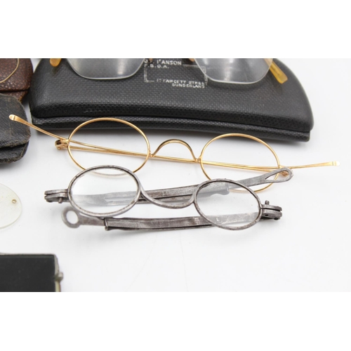 127 - Eight pairs of antique and vintage spectacles and sunglasses