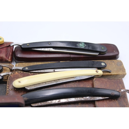 130 - Ten antique gent's grooming razors