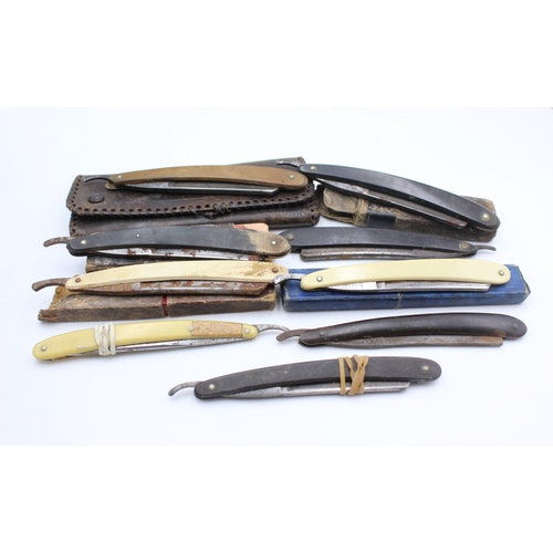 134 - Ten antique gent's grooming razors