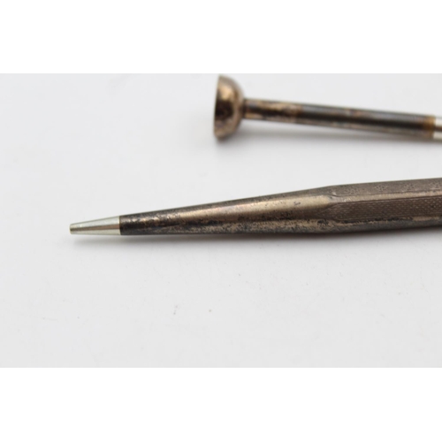 205 - Two vintage stamped .925 sterling silver propelling pencils - approx. gross weight 27 grams