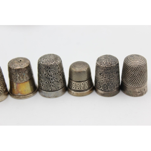 206 - Six antique .925 sterling silver thimbles to include Charles Horner - approx. gross weight 22 grams