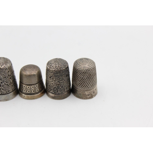 206 - Six antique .925 sterling silver thimbles to include Charles Horner - approx. gross weight 22 grams