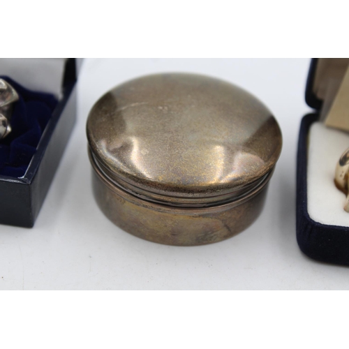 226 - Three antique hallmarked .925 sterling silver pill/trinket boxes - approx. gross weight 66 grams