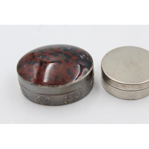 238 - Three antique .800 and .925 sterling silver pill/trinket boxes - approx. gross weight 52 grams