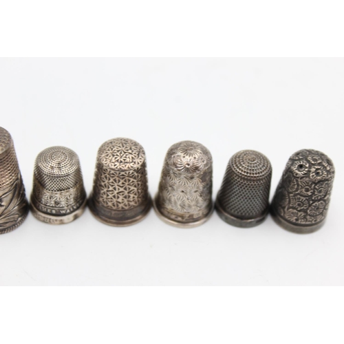 260 - Six antique .925 sterling silver thimbles to include Charles Horner etc. - approx. gross weight 22 g... 