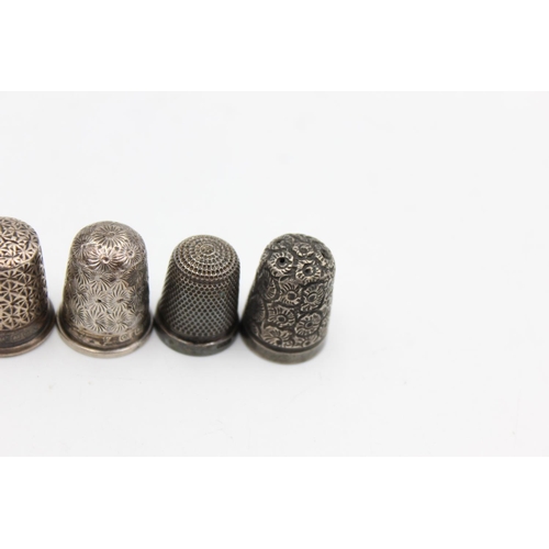 260 - Six antique .925 sterling silver thimbles to include Charles Horner etc. - approx. gross weight 22 g... 