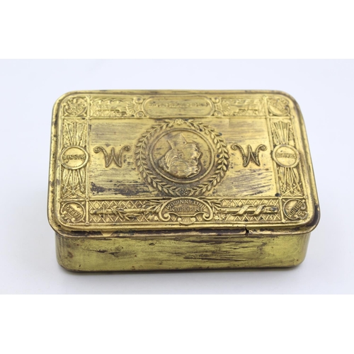 62 - A WWI brass Princess Mary Christmas tin - approx. 13cm x 8.5cm