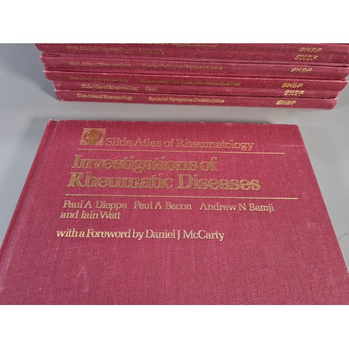 252 - A large collection of 1980s Slide Atlas of Rheumatology books with photography slides