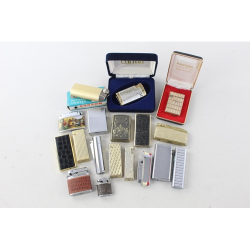 1371 - Eighteen assorted vintage branded cigarette lighters to include Ronson, Maruman etc.