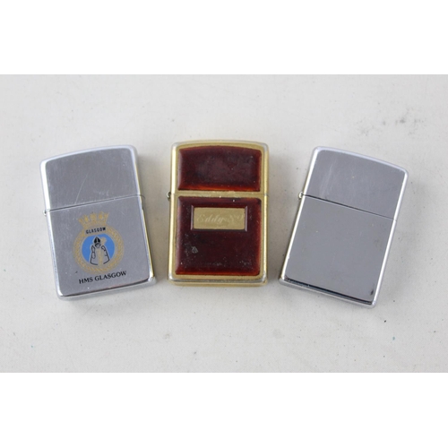 1372 - Three assorted Zippo cigarette lighters