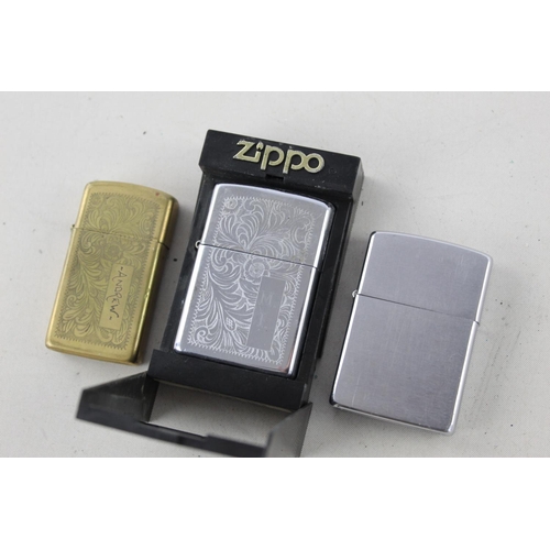 1373 - Three assorted Zippo cigarette lighters