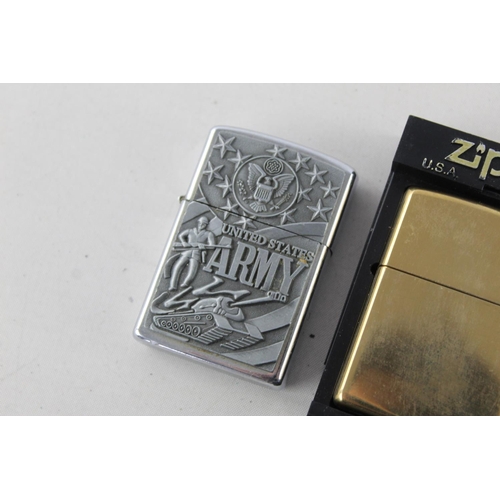 1376 - Three assorted Zippo cigarette lighters