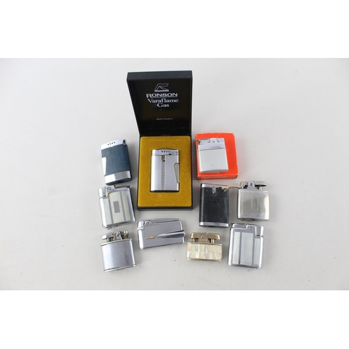 1379 - Ten assorted vintage Ronson cigarette lighters