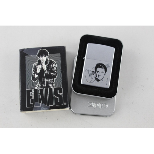 1379A - A brushed steel Zippo Elvis Presley novelty cigarette lighter in original box