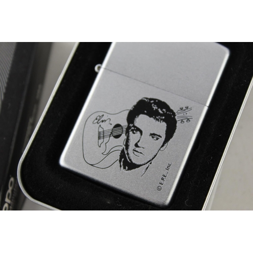 1379A - A brushed steel Zippo Elvis Presley novelty cigarette lighter in original box