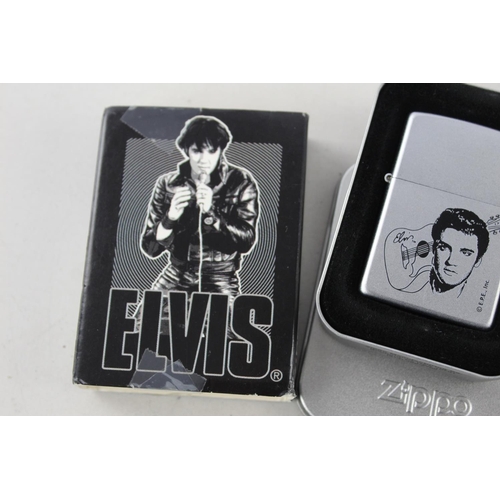 1379A - A brushed steel Zippo Elvis Presley novelty cigarette lighter in original box