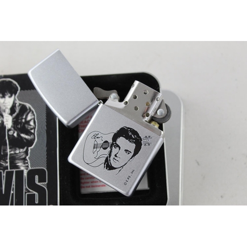 1379A - A brushed steel Zippo Elvis Presley novelty cigarette lighter in original box