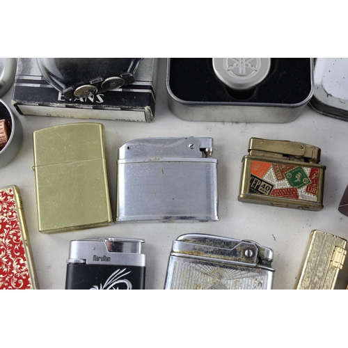 1381 - Eighteen assorted vintage branded cigarette lighters to include Ronson, Colibri etc.