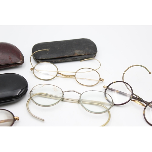 1386 - Eight pairs of antique spectacles