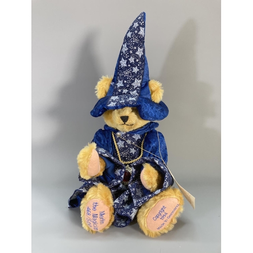 139 - Three Herman limited edition teddy bears, Merlin The Magician no. 468/500, King Arthur no. 256/500 a... 