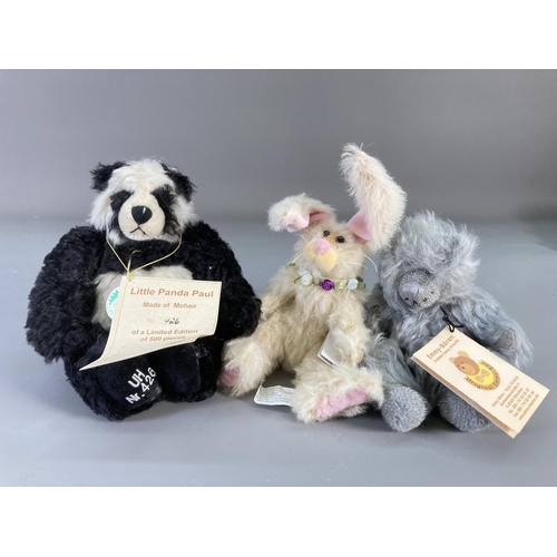 154 - A collection of assorted soft toys and teddy bears to include Charlie Bears 