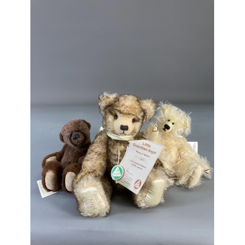 154 - A collection of assorted soft toys and teddy bears to include Charlie Bears 