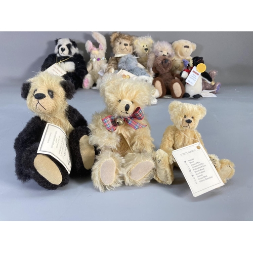 154 - A collection of assorted soft toys and teddy bears to include Charlie Bears 