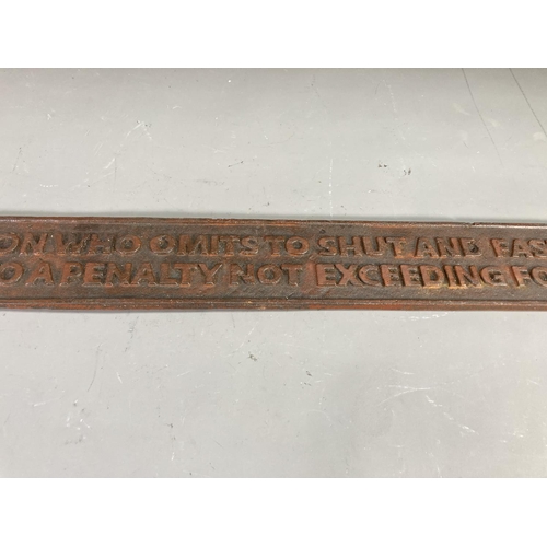 104 - A cast iron LNER warning sign - approx. 97cm wide x 9.5cm high