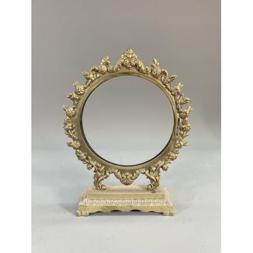 127 - Three Rococo style brass picture frames - largest approx. 29cm high