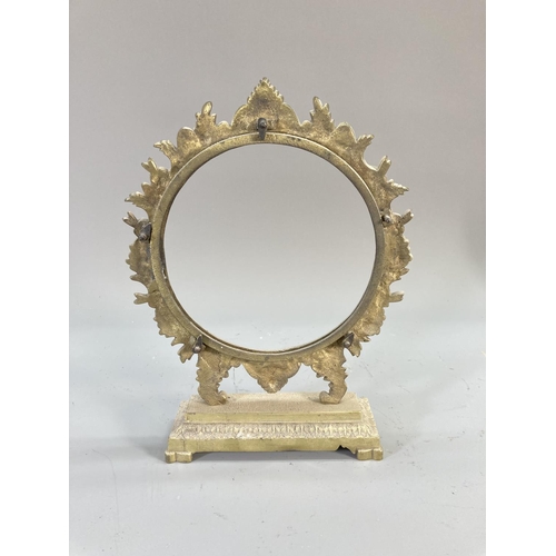 127 - Three Rococo style brass picture frames - largest approx. 29cm high