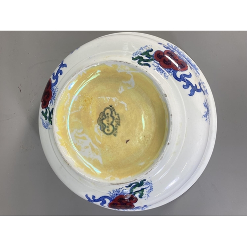 66 - A 1920s Bursley Ware Dragon pattern circular bowl - approx. 31cm diameter