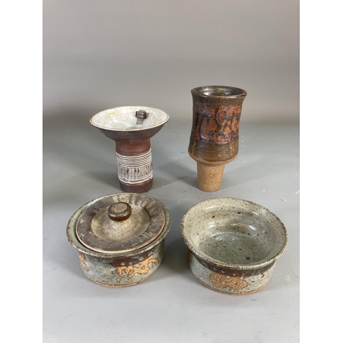 67 - A collection of mid/late 20th century studio pottery to include Portmeirion Magic City utensil holde... 