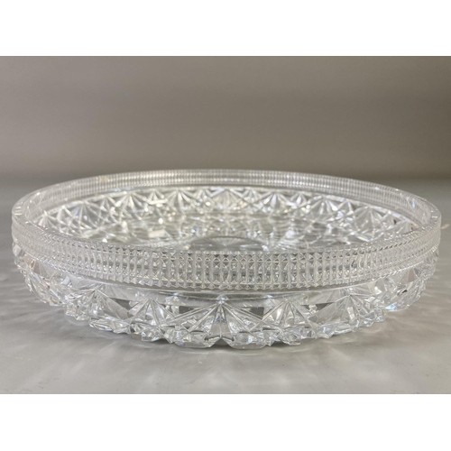 68 - Two cut glass circular bowls/dishes, one 30cm diameter and one Stuart 13cm diameter